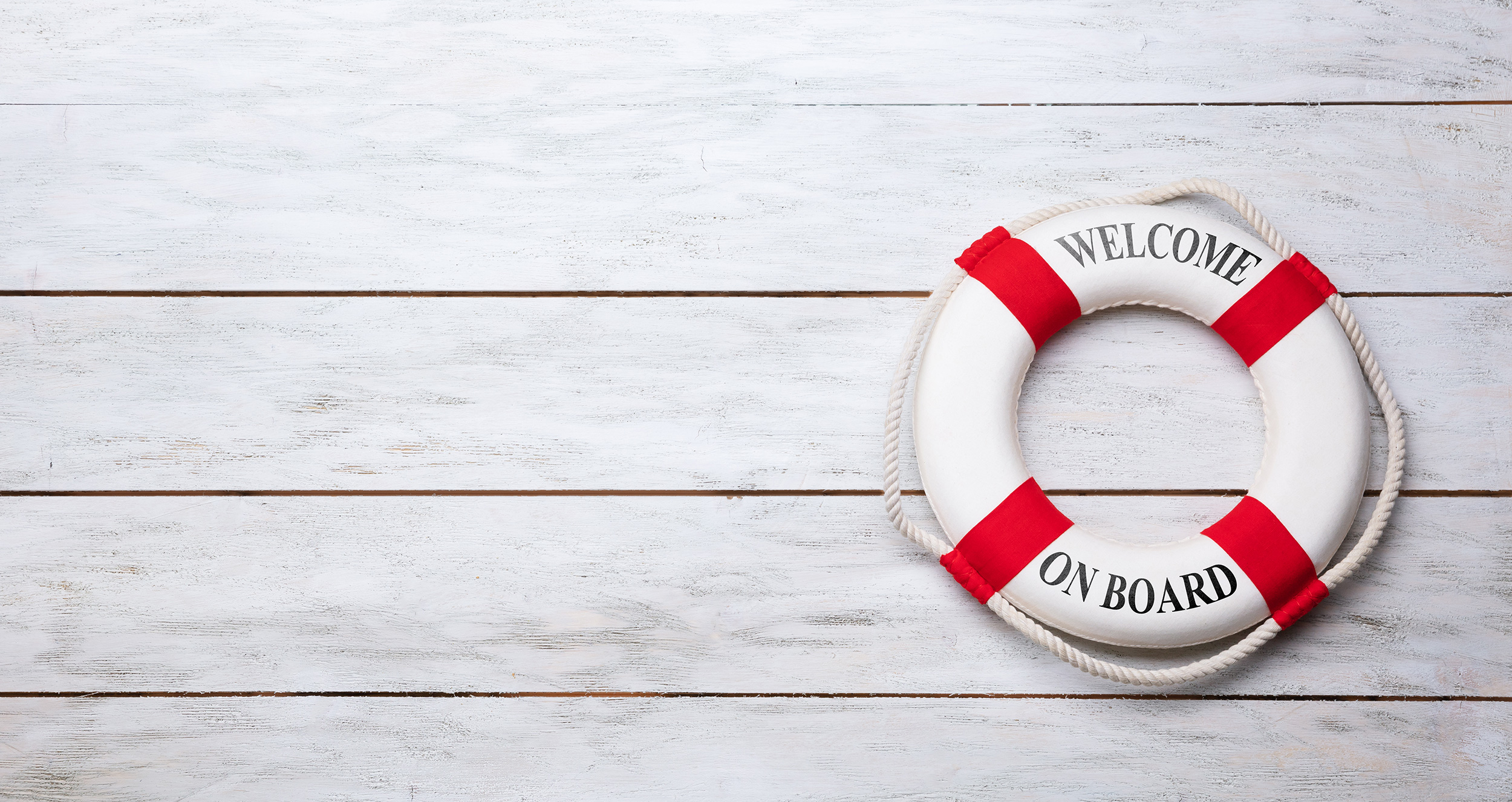 Round flotation device saying 