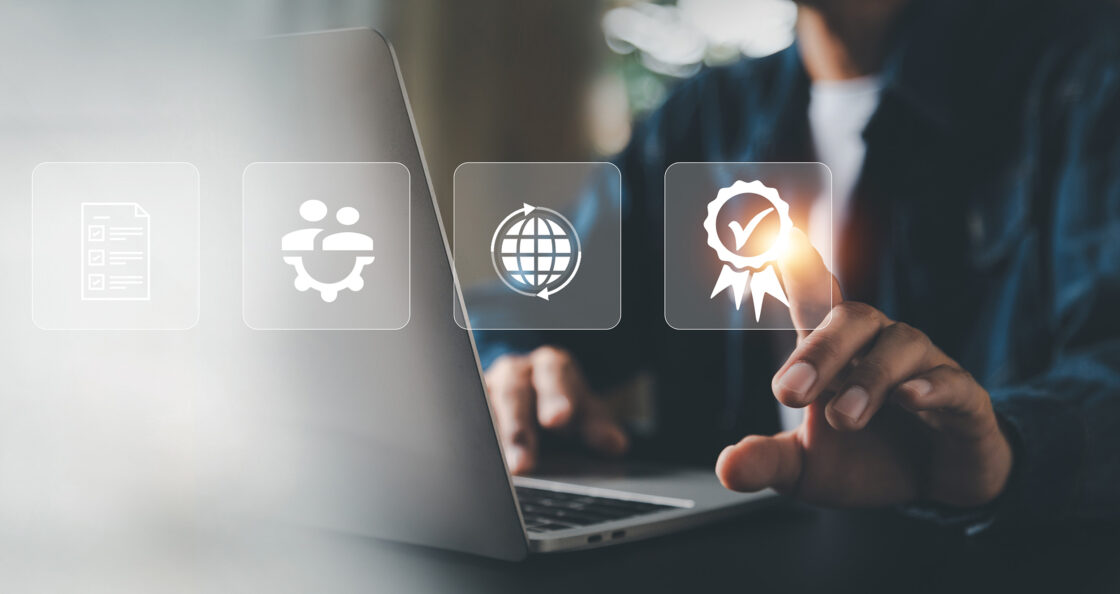businessman working with computers service Quality assurance,