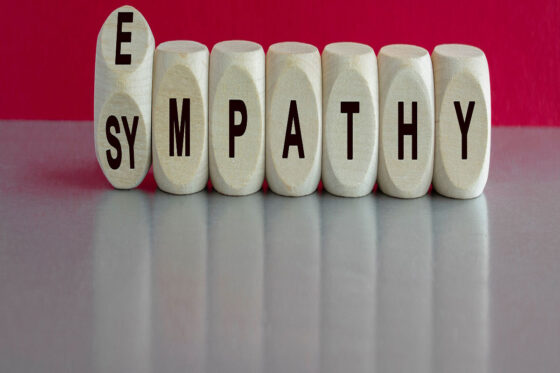 letter blocks changing from sympathy to empathy