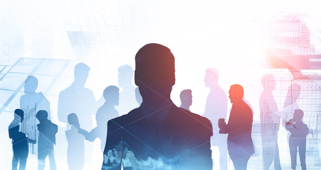 Team leader silhouette